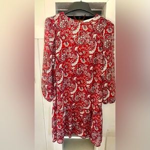 Loft Floral Overlay Dress Size Medium
